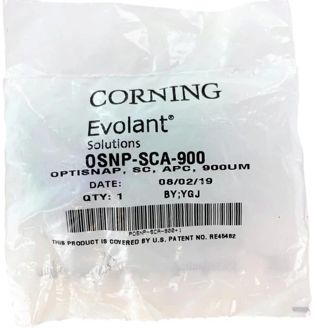 Main image of Corning OSNP-SCA-900 OptiSnap SC/APC OS2 Single-Mode 900 µm Fiber Optic Connector, Green