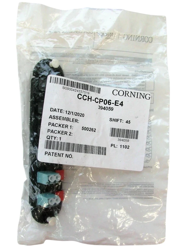 Alt view image 2 of 7 - Corning CCH-CP06-E4 Fiber Optic Adapter Panel, 3 LC Duplex OM3/OM4 50um Multimode 6F