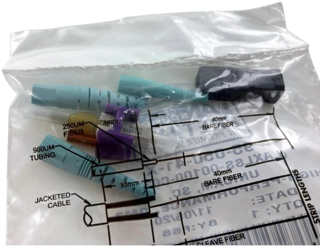 Alt view image 4 of 4 - Corning 95-050-41-X Unicam SC OM3/OM4 Multimode 50um Pretium Fiber Optic Connector, Box of 25