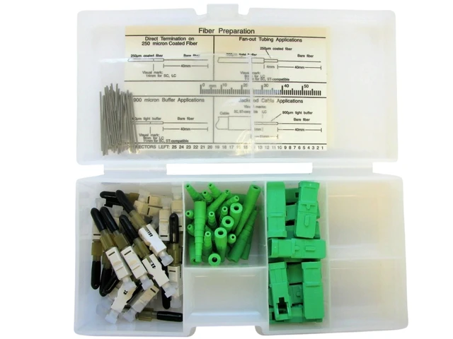 Alt view image 3 of 5 - Corning OSNP-SCA-250-Z OptiSnap SC/APC Single-Mode Fiber Connectors 250um 25-Pack