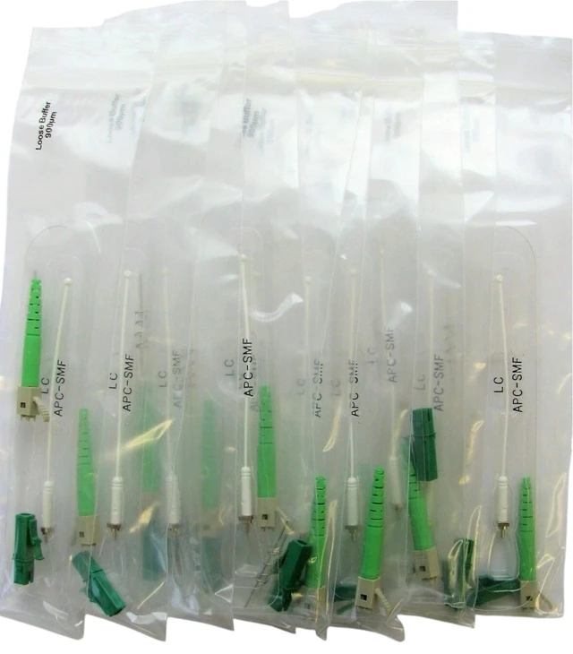 Alt view image 3 of 5 - Corning FuseLite SOC-LCA-FAN-SM LC/APC OS2 Single-Mode Buffer Tube Fan-Out Connectors 10-Pack