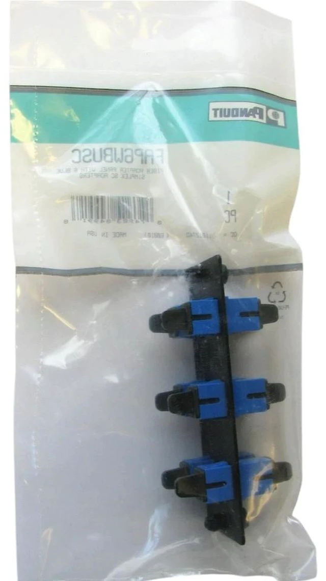 Alt view image 2 of 5 - Panduit FAP6WBUSC Opticom Fiber Adapter Panel, 6 SC Simplex Multimode Adapters, Blue, Phosphor Bronze Sleeves