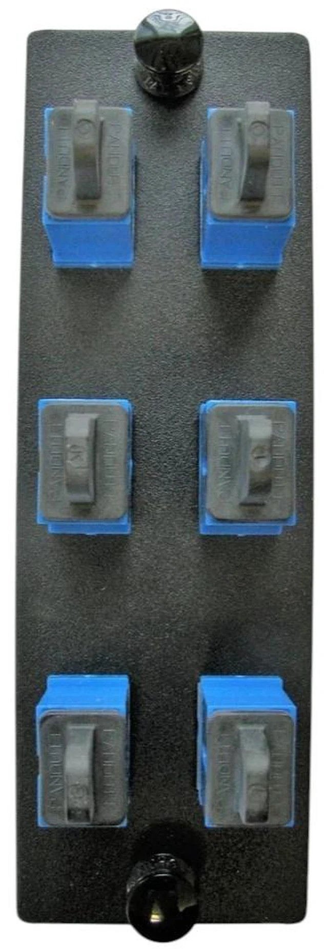 Alt view image 3 of 5 - Panduit FAP6WBUSC Opticom Fiber Adapter Panel, 6 SC Simplex Multimode Adapters, Blue, Phosphor Bronze Sleeves