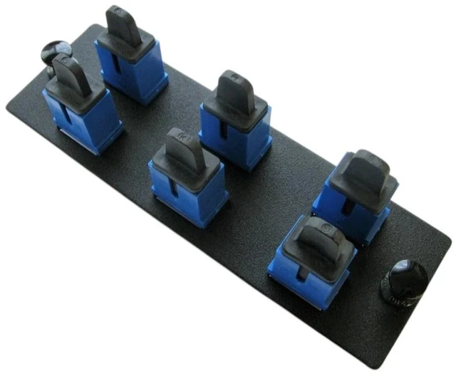 Alt view image 5 of 5 - Panduit FAP6WBUSC Opticom Fiber Adapter Panel, 6 SC Simplex Multimode Adapters, Blue, Phosphor Bronze Sleeves
