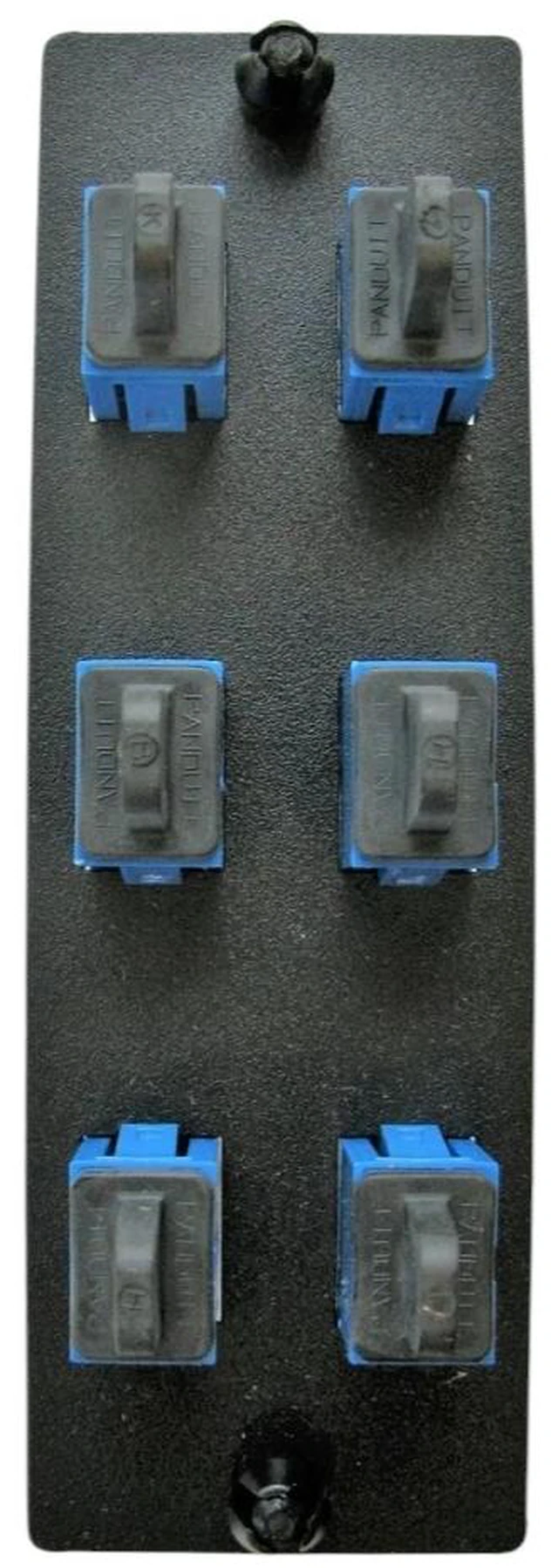 Alt view image 4 of 5 - Panduit FAP6WBUSC Opticom Fiber Adapter Panel, 6 SC Simplex Multimode Adapters, Blue, Phosphor Bronze Sleeves