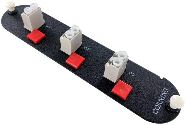 Main image of Corning CCH-CP06-A8 CCH 6-Fiber OM1 Panel with 3 LC Duplex Adapters, Beige