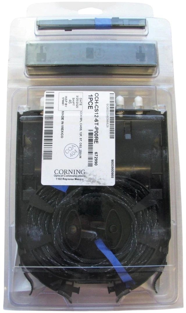 Main image of Corning CCH-CS12-6T-P00RE CCH 12-Fiber ST UPC OS2 Pigtailed Splice Cassette