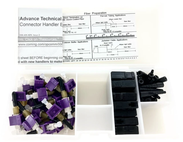 Alt view image 2 of 2 - Corning 95-050-40-Z UniCam SC Fiber Optic Connectors, 50µm OM2 Multimode, Black, 25-Pack
