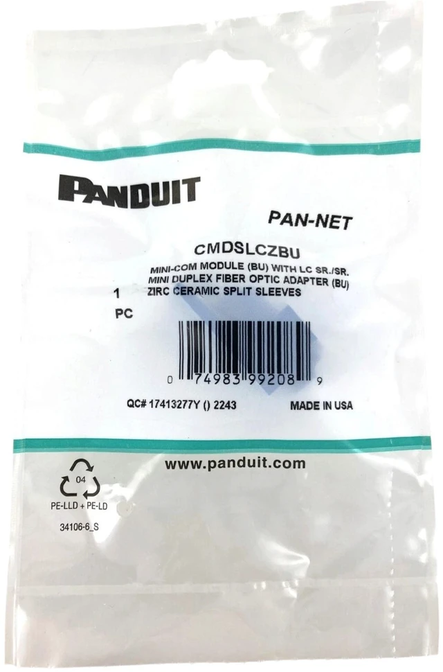 Alt view image 12 of 16 - Pannet Adapter,Singlemode Duplex LC Fiber,Blue CMDSLCZBU