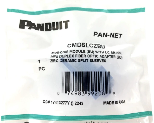Alt view image 13 of 16 - Pannet Adapter,Singlemode Duplex LC Fiber,Blue CMDSLCZBU