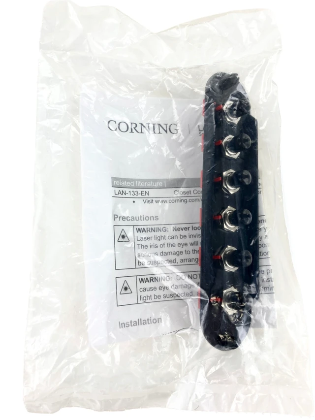 Alt view image 3 of 3 - Corning CCH-CP06-25T Closet Connector Housing Fiber Optic Panel with 6 ST Simplex OM1 Multimode 62.5um Adapters