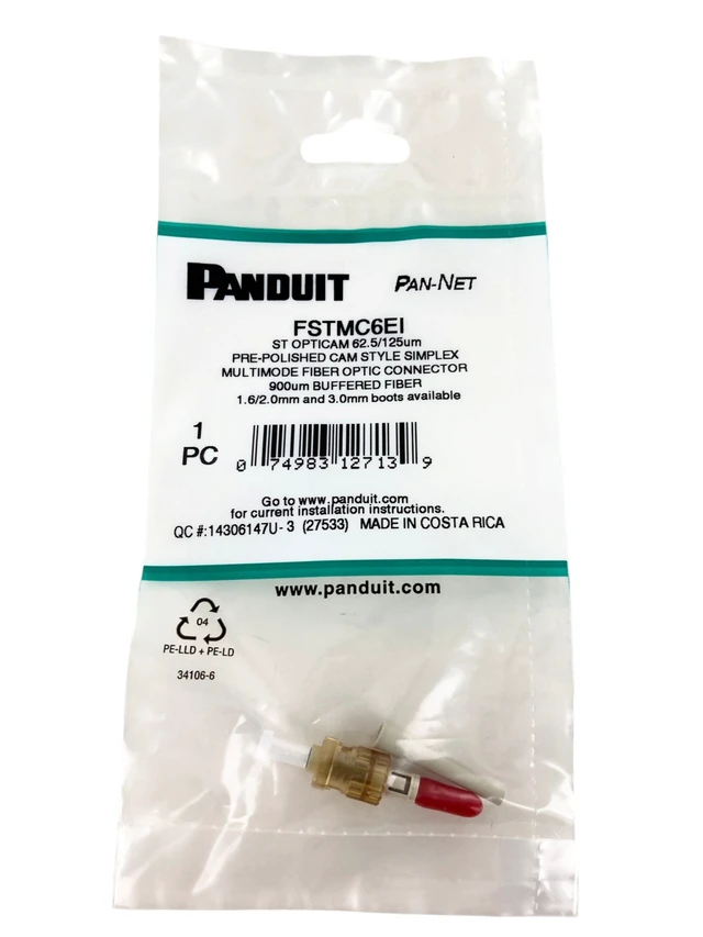 Alt view image 7 of 10 - Panduit FSTMC6EI Opticam ST Simplex OM1 Multimode 62.5 Fiber Connector