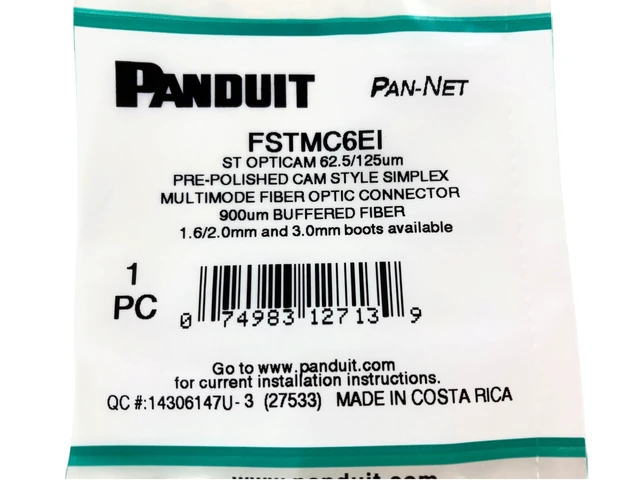 Alt view image 8 of 10 - Panduit FSTMC6EI Opticam ST Simplex OM1 Multimode 62.5 Fiber Connector