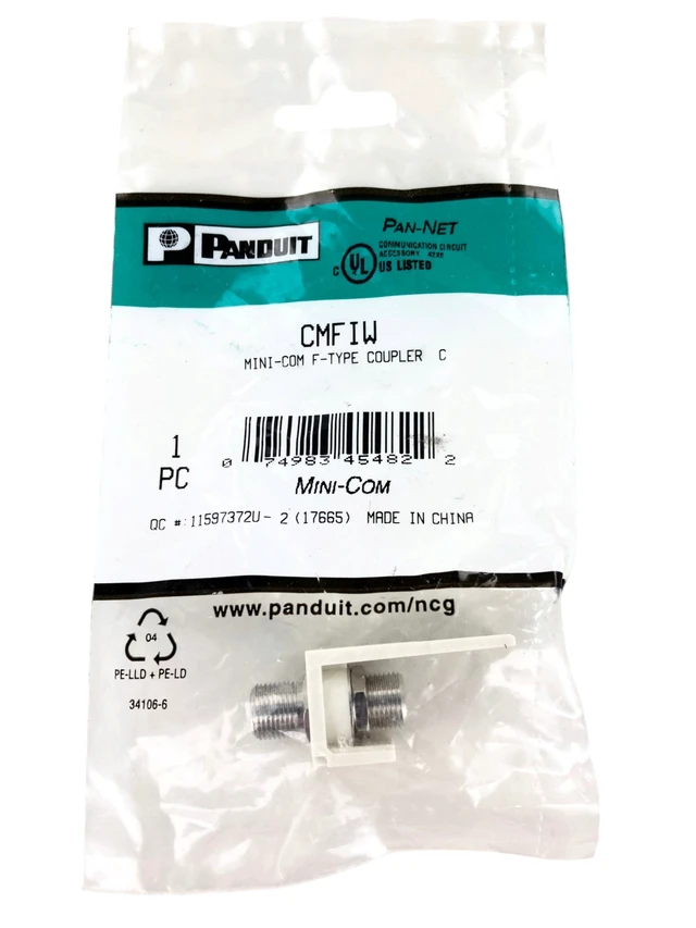 Alt view image 3 of 6 - PANDUIT CMFIW Keystone Jack,0.6875 in H,Off-White