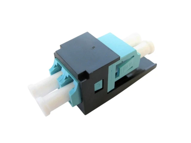 Alt view image 5 of 6 - Panduit CMDSAQLCBL Multi-Mode/MM LC SR/SR Duplex Fiber Optic Adapter Module with Phosphor Bronze Split Sleeves, Black