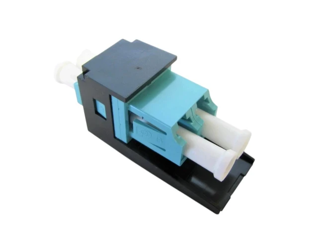 Alt view image 4 of 6 - Panduit CMDSAQLCBL Multi-Mode/MM LC SR/SR Duplex Fiber Optic Adapter Module with Phosphor Bronze Split Sleeves, Black