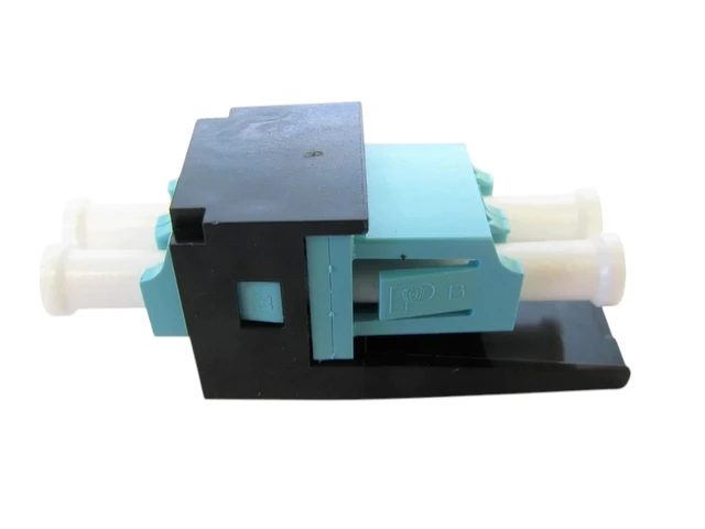 Alt view image 6 of 6 - Panduit CMDSAQLCBL Multi-Mode/MM LC SR/SR Duplex Fiber Optic Adapter Module with Phosphor Bronze Split Sleeves, Black