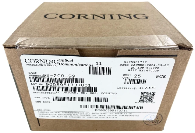 Alt view image 7 of 11 - Corning 95-200-99 Unicam LC OS2 Singlemode Fiber Optic Connector, Box of 25