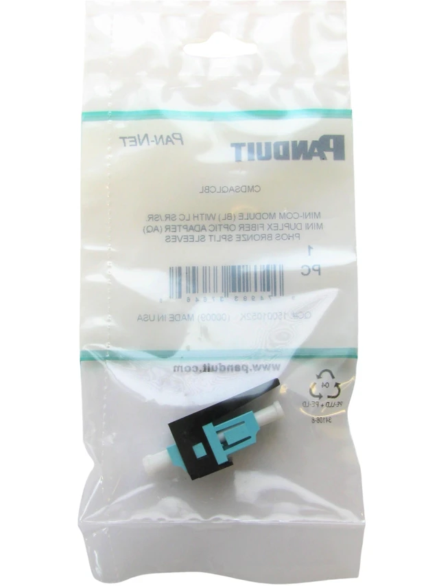Alt view image 3 of 6 - Panduit CMDSAQLCBL Multi-Mode/MM LC SR/SR Duplex Fiber Optic Adapter Module with Phosphor Bronze Split Sleeves, Black