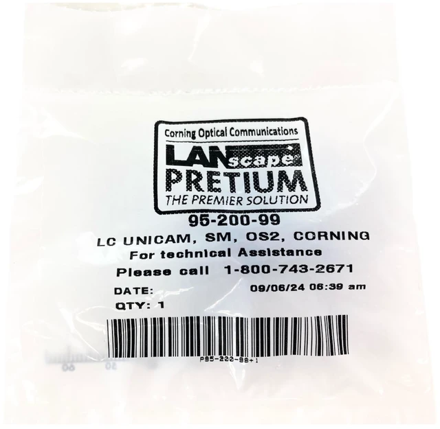 Alt view image 9 of 11 - Corning 95-200-99 Unicam LC OS2 Singlemode Fiber Optic Connector, Box of 25