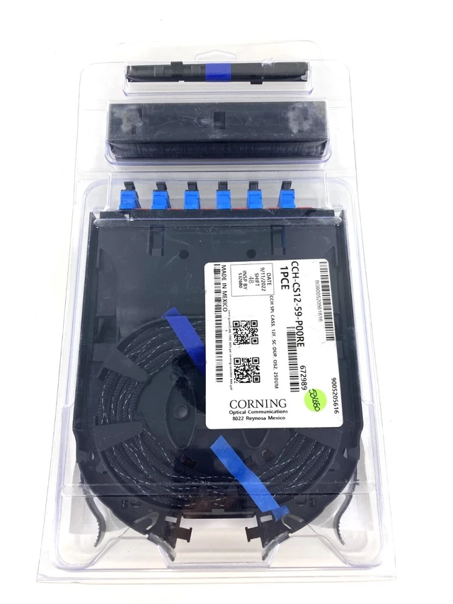 Alt view image 8 of 11 - Corning CCH-CS12-59-P00RE CCH Pigtail Fiber Optic Splice Cassette, 12 Fiber, SC UPC Duplex Singlemode (OS2), Single-Fiber (250 um)