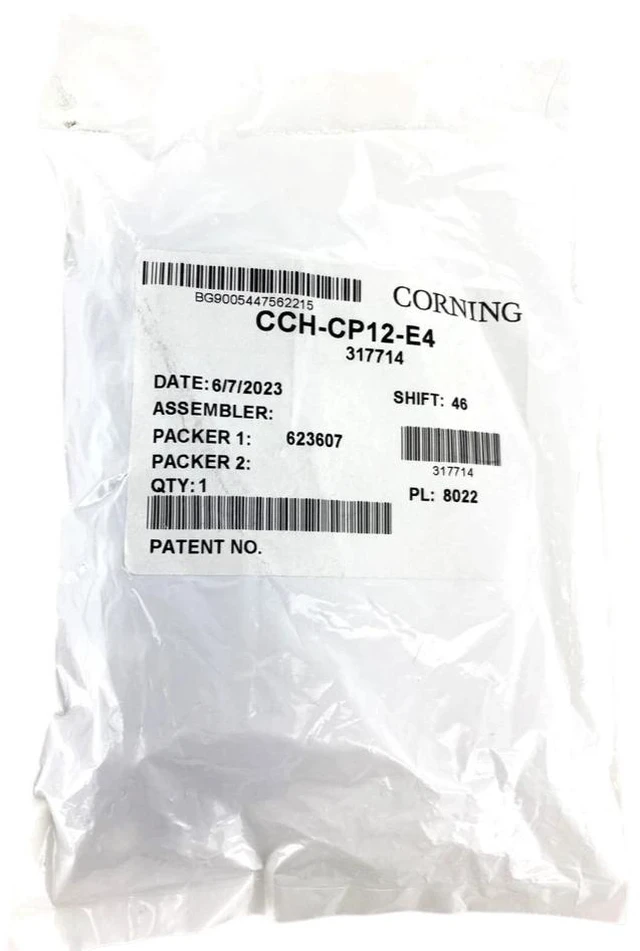 Alt view image 6 of 8 - Corning CCH-CP12-E4 Fiber Optic Patch Panel with 6 LC Duplex 10Gig Aqua OM3/OM4 Multimode 50um Adapters