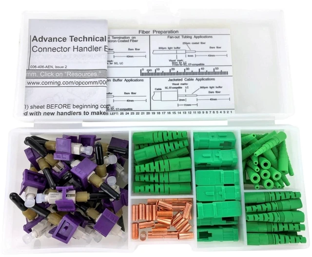 Alt view image 3 of 3 - Corning Optisnap SC 900um Fiber Optic Connector, APC Polish, Organizer Pack of 25