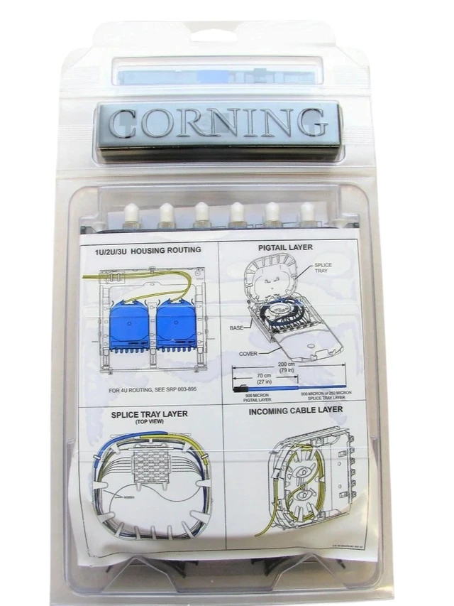 Alt view image 10 of 10 - Corning CCH-CS12-6T-P00RE Fiber Optic Splice Cassette, 12 Fiber, ST UPC Simplex Singlemode (OS2), Single-Fiber (250 um)