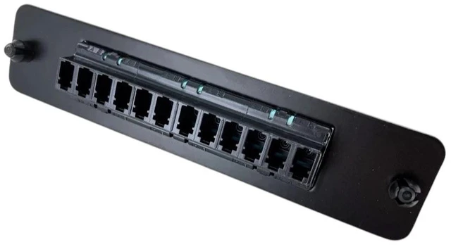 Alt view image 3 of 4 - CommScope PNL-BK-012-MFA-LC12-AQ 12-Fiber LC Multimode Adapter Panel, Aqua