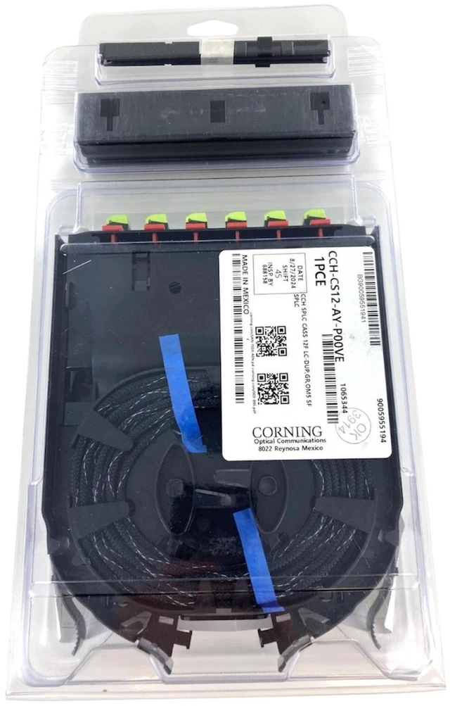 Main image of Corning CCH-CS12-AY-P00VE, Pigtail Splice Cassette 12 F, LC Duplex OM5