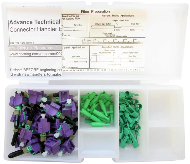 Alt view image 2 of 3 - Corning UniCam 95-200-94-Z LC/APC Field-Installable Fiber Optic Connectors, OS2 Single-Mode, Green, 25-Pack