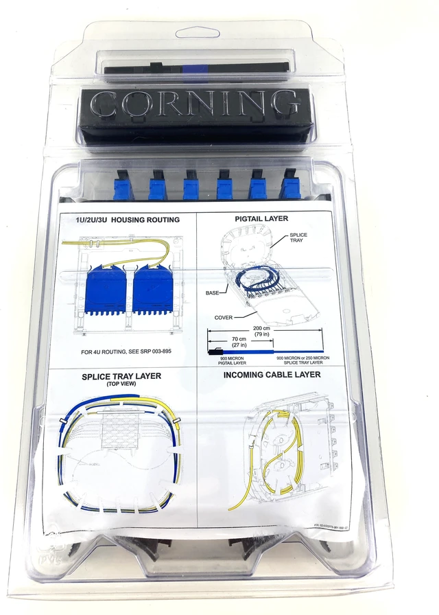 Alt view image 2 of 3 - Corning CCH-CS12-59-P00RE CCH Pigtail Splice Cassette, 12 Fiber, SC UPC Duplex Singlemode (OS2), Single-Fiber (250 um)