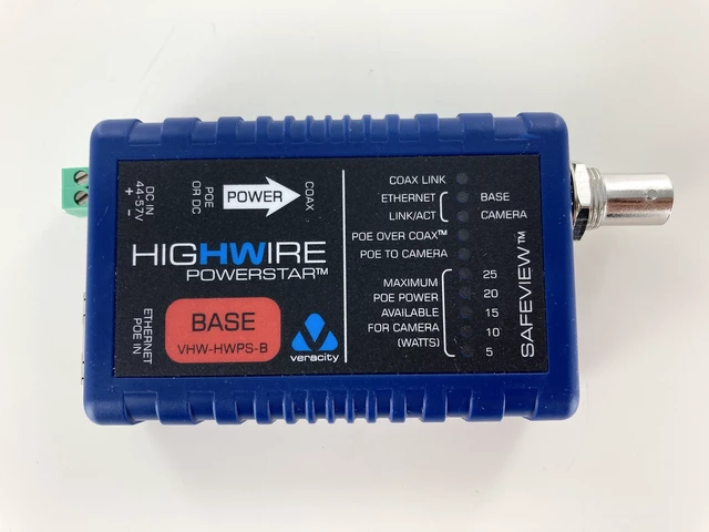 Alt view image 2 of 5 - Veracity HIGHWIRE Powerstar VHW-HWPS-B Ethernet & PoE over Coax Base Unit