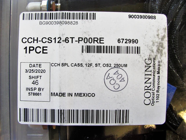 Alt view image 2 of 4 - Corning CCH-CS12-6T-P00RE CCH 12-Fiber ST UPC OS2 Pigtailed Splice Cassette