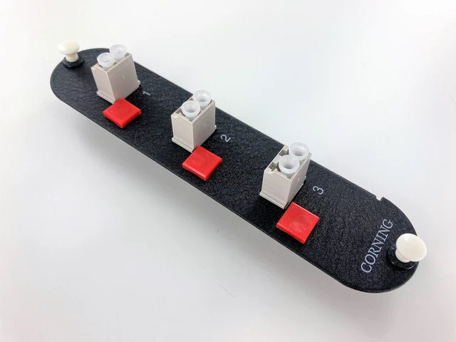 Main image of Corning CCH-CP06-A8 CCH 6-Fiber OM1 Panel with 3 LC Duplex Adapters, Beige