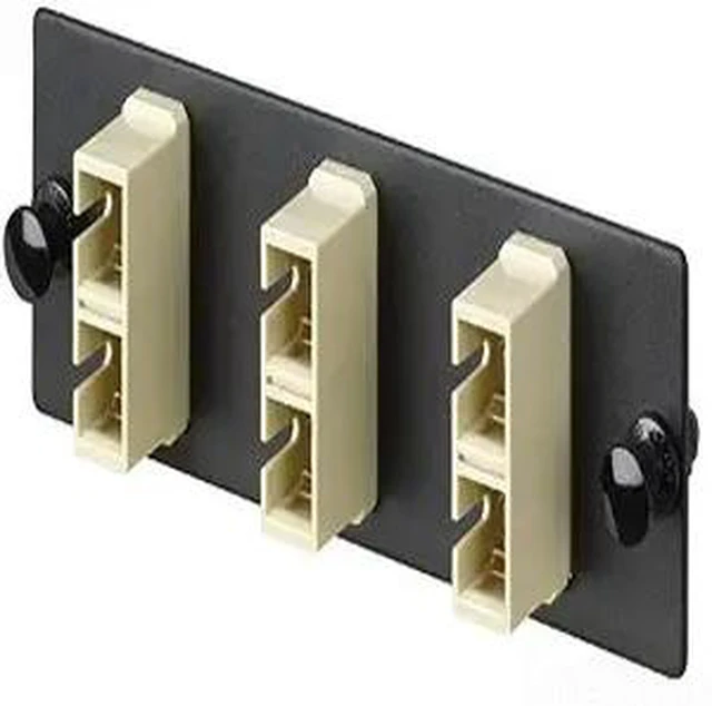 Main image of Panduit FAP12WEISC Opticom Fiber Adapter Panel, 12 SC Simplex OM1 Multimode Adapters, Electric Ivory, Phosphor Bronze Sleeves