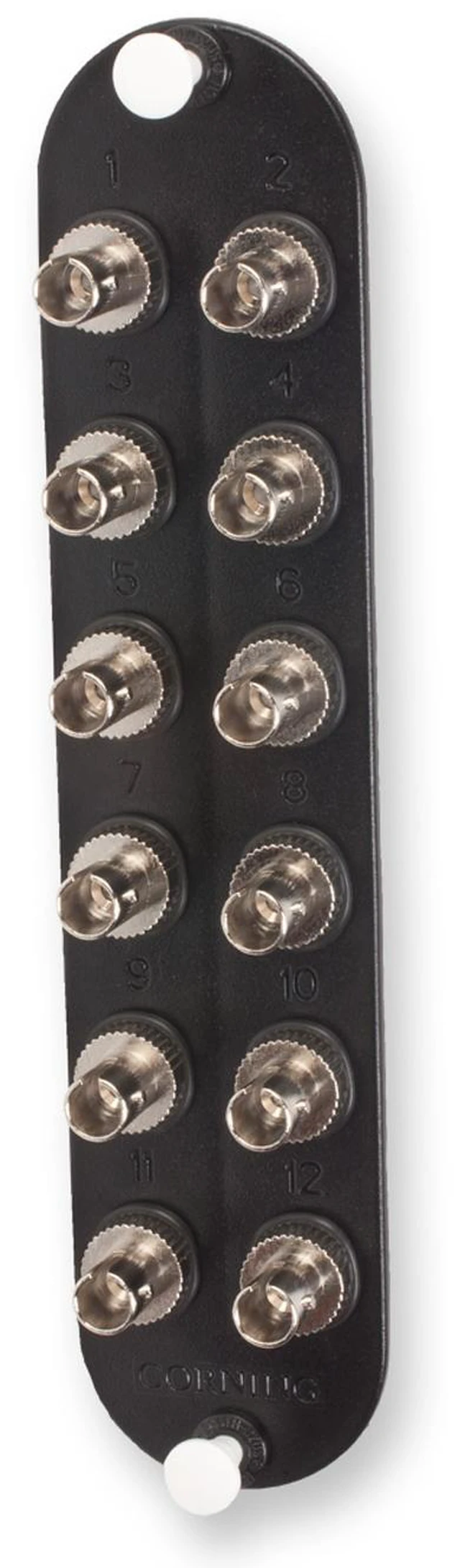 Main image of Corning CCH-CP12-G5 CCH Panel, 12 ST-Compatible Simplex Adapters, 12-Fiber OM2 Multimode