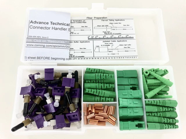 Alt view image 2 of 2 - Corning Optisnap SC 900um Fiber Optic Connector, APC Polish, Organizer Pack of 25