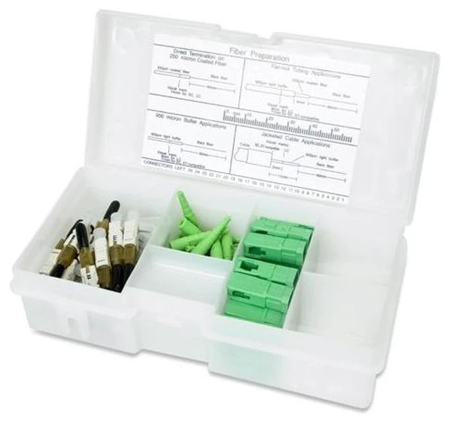 Main image of Corning OSNP-SCA-250-Z OptiSnap SC/APC Single-Mode Fiber Connectors 250um 25-Pack