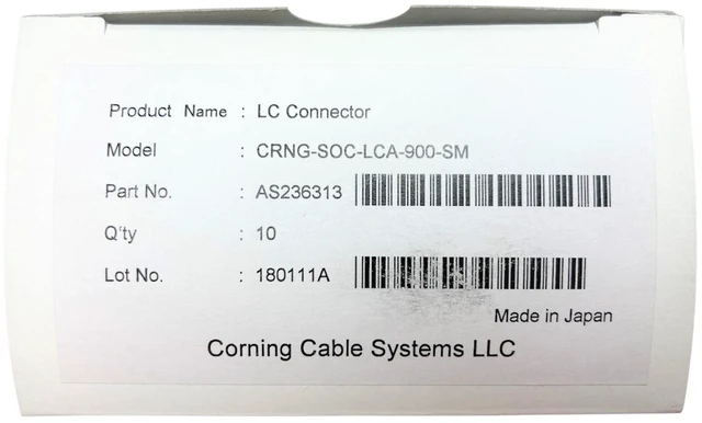 Main image of Corning SOC-LCA-900-SM FuseLite LC/APC OS2 Singlemode 900um Splice-On Connector - 10 Pack