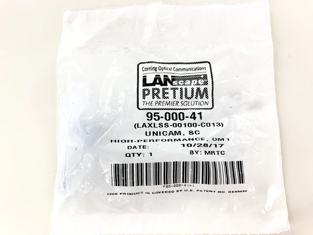 Main image of Corning 95-000-41 Unicam SC OM1 Multimode 62.5um High Performance Pretium Fiber Optic Connector