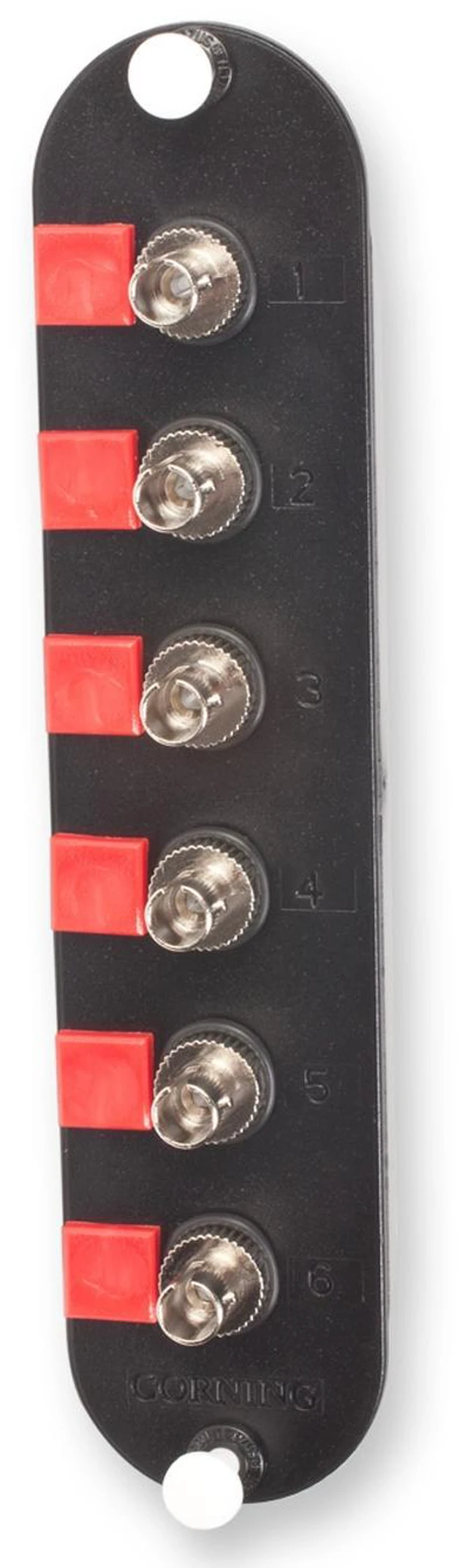 Main image of Corning CCH-CP06-G5 CCH Fiber Adapter Panel, 6 ST-Compatible Simplex Adapters, 50 µm Multimode OM2, 6-Fiber