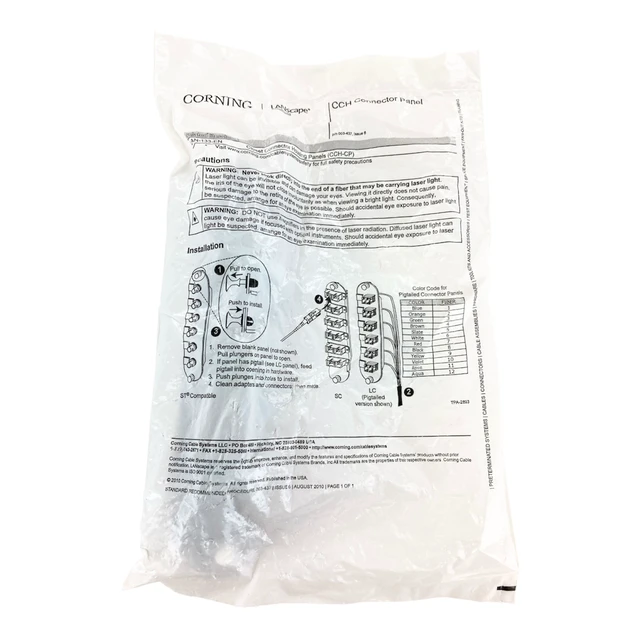 Alt view image 2 of 4 - Corning CCH-CP06-B3 CCH 6-Fiber OS2 Singlemode LC Duplex APC Adapter Panel