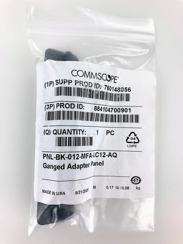 Alt view image 2 of 2 - CommScope PNL-BK-012-MFA-LC12-AQ 12-Fiber LC Multimode Adapter Panel, Aqua