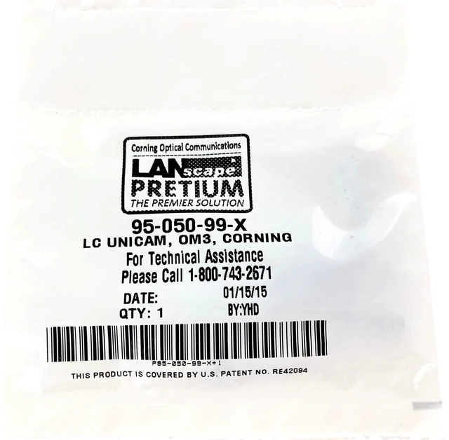 Alt view image 3 of 5 - Corning 95-050-99-X Unicam Fiber Optic Connector, LC OM3/OM4 Multimode 50um, Box of 25