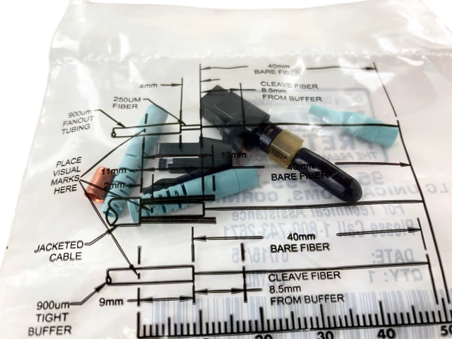 Alt view image 5 of 5 - Corning 95-050-99-X Unicam Fiber Optic Connector, LC OM3/OM4 Multimode 50um, Box of 25