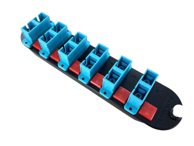 Alt view image 2 of 4 - Corning CCH-CP12-E7 Closet Connector Housing Panel with 6 SC Duplex Laser-Optimized OM3/OM4 Multimode 50um Adapters, 10Gig Aqua