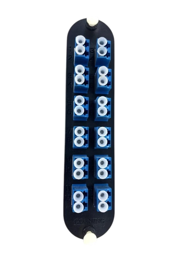 Alt view image 6 of 7 - Corning CCH-CP24-A9 LANscape CCH Fiber Optic Patch Panel with 12 LC Duplex OS2 SM Singlemode Adapters