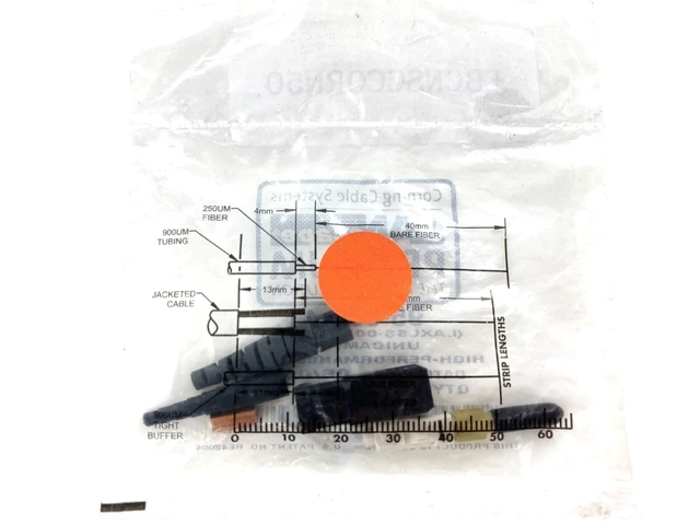 Alt view image 2 of 2 - Corning 95-050-41 UniCam SC 50 µm Multimode OM2 Fiber Optic Connector, Black