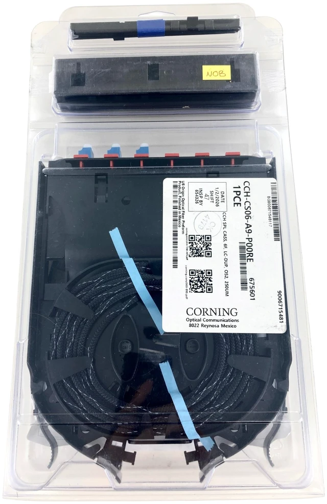 Main image of Corning CCH-CS06-A9-P00RE 6-Fiber LC UPC OS2 Splice Cassette - Missing Accessory Packet